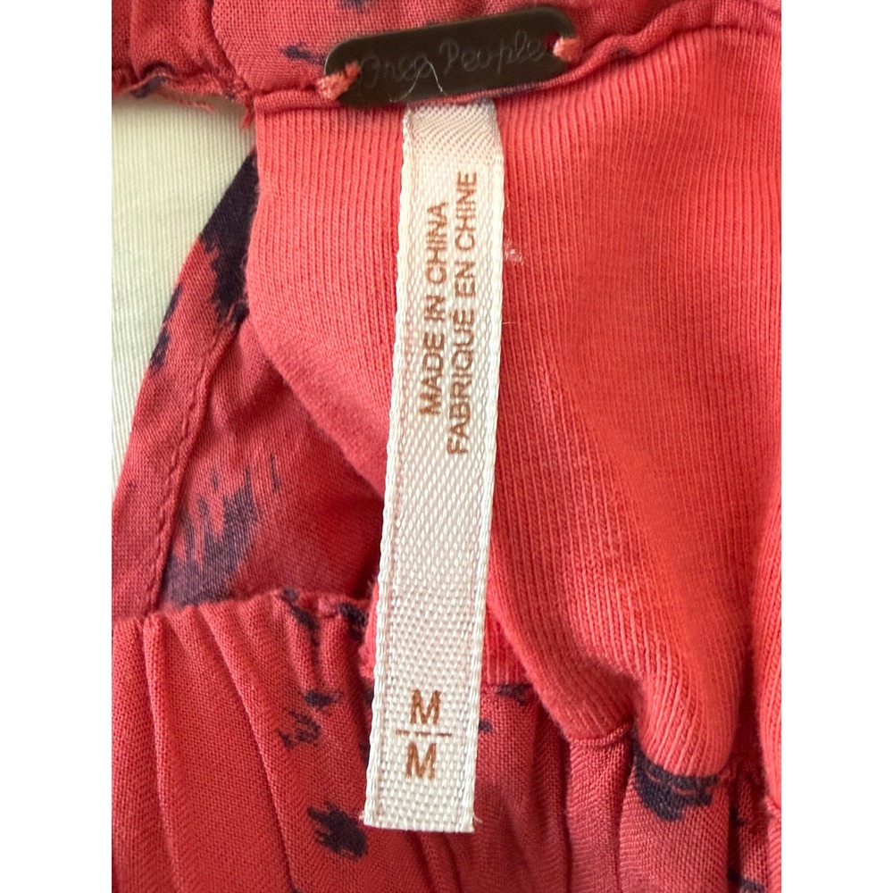 Free‎ People Light Red Ikat Print High Low Strapless Dress Cutout Back Womens M - Picture 5 of 7